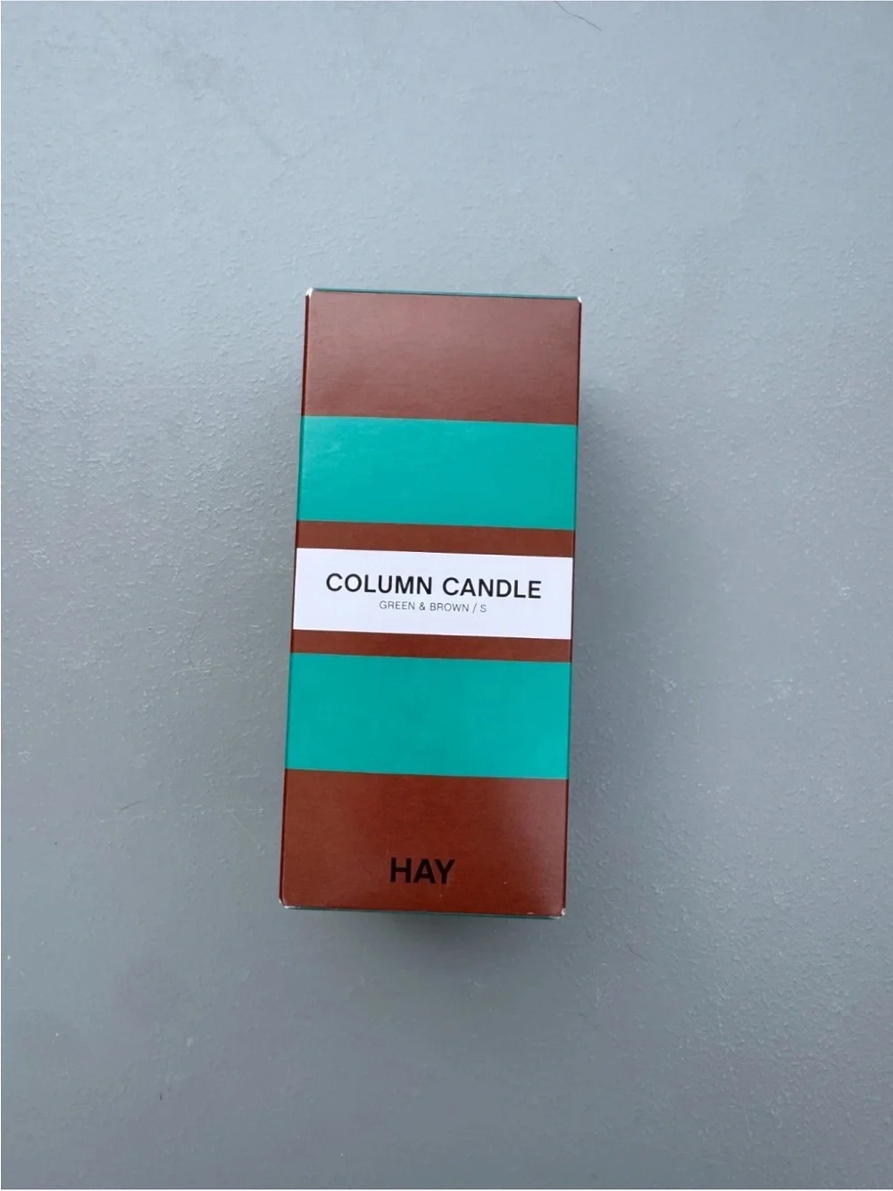 Green and Brown Striped Decorative Candle - HAY